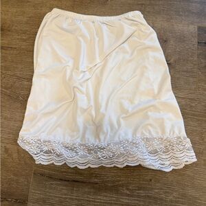 White Lace Hem Half Slip